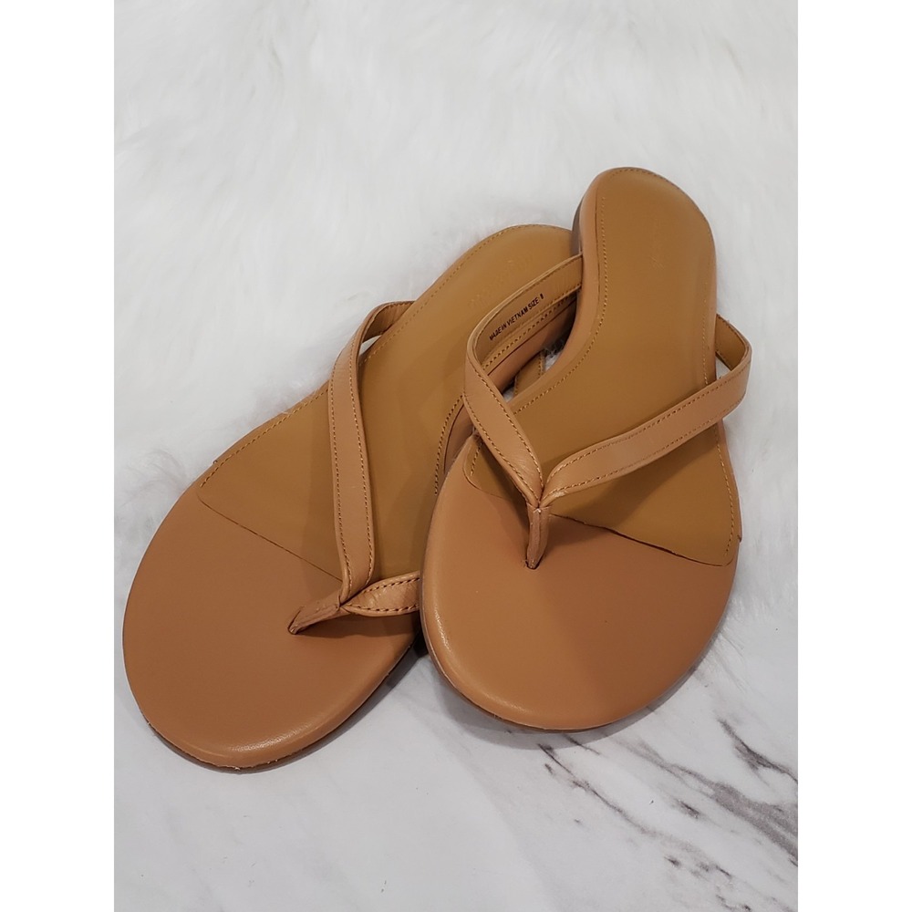 NEW SIZE 8 BROWN Madewell Women's The Iggy Thong Sandal FLIP FLOPS LEATHER SOLID